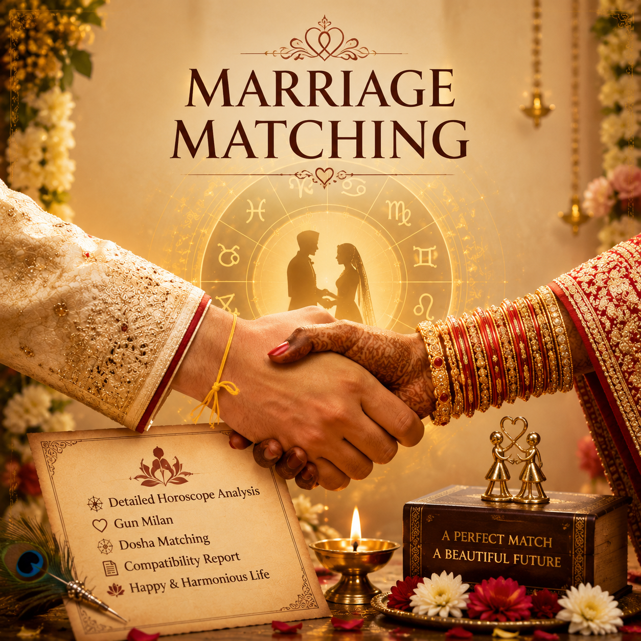 Vedic marriage matching horoscope compatibility analysis by astrologer in Chennai for thirumana porutham